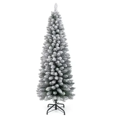 Creion artificial brad de Crăciun 150 cm pom de Crăciun cu zăpadă verde