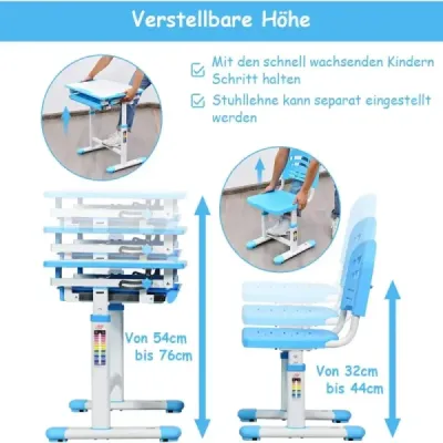 Folding copii de scris Stôl pentru tineri - roz