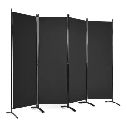 4 piese de protectie perete pliabil pentru casa, birou 220 x 51 x 173 cm Negru