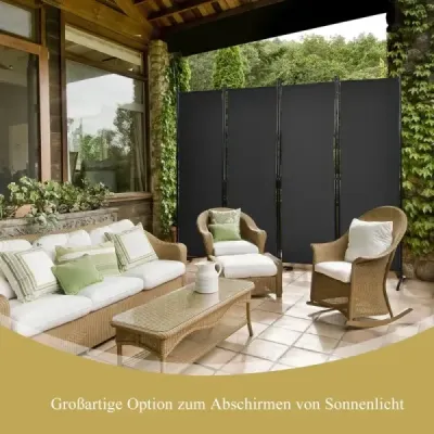 4 piese de protectie perete pliabil pentru casa, birou 220 x 51 x 173 cm Negru