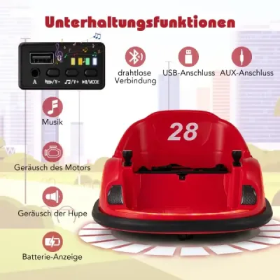 Kit de masina pentru copii Bumper masina electrica cu lumini LED intermitente roșu