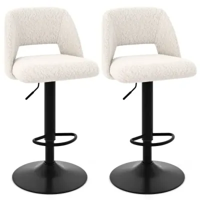 2 el a stabilit scaun bar din tesatura teddy cu backrest și scaune bar de odihnă scaun