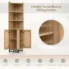 Raft de colț din PE-Rattan 172 cm Dulap înalt cu 2 uși și 4 rafturi deschise Natura