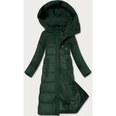 Jacheta de iarna cu materiale combinate Libland verde inchis (7820)