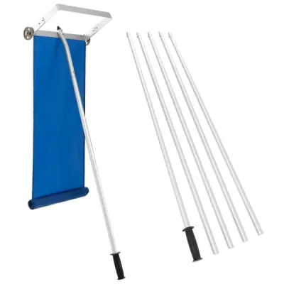 Rake de zăpadă cu 5 piese bar & aluminiu cadru & anti-alunecare mâner argintiu