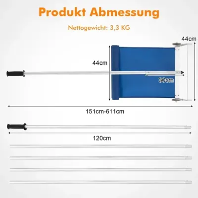 Rake de zăpadă cu 5 piese bar & aluminiu cadru & anti-alunecare mâner argintiu