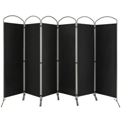 6 părţi ecran de protecţie pliabil perete spaţiu separator tesatura 331 x 51 x 188 cm Negru