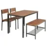Set mese si scaune din 4 piese cu 2 scaune si 1 scaun pe banca Brown