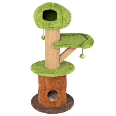 148 cm Copac de pisică cu 2 peșteri drăguț & plus-Liegeplatz Cat Tower Alpinism Tower