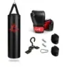 28,5 kg sac de box set sac de box cu 12 oz mănuși de box și bucle Negru