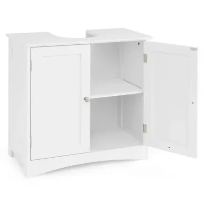 Dulap baie cu 2 usi U picioare în formă de alb 60 x 30 x 60 cm