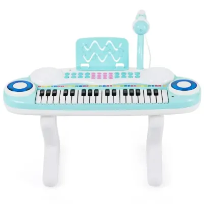 37 Keys Digital pian Copii Tastatură pian cu microfon 48 x 20 x 38 cm albastru