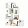 raft geometric cu 5 etape cu compartimente deschise 80 x 22 x 100 cm Alb