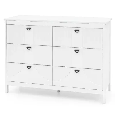 Dreser cu 6 sertare Sideboard Alb sertar din lemn modern 106 x 40 x 79 cm