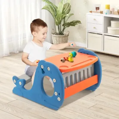 4 în 1 releu pentru copii în Walform cu banc și masă cu două fețe de top & Whiteboard