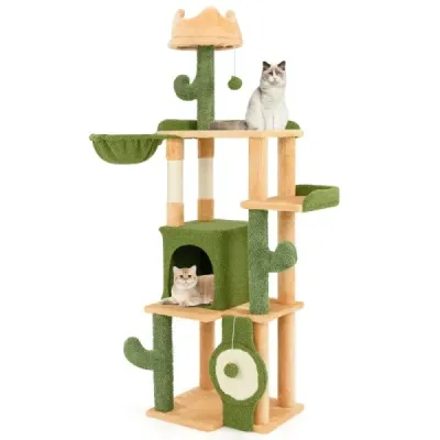 Scratch Cactus 160cm Cat Tree Cat Cave Cat Scratch Tree Wood