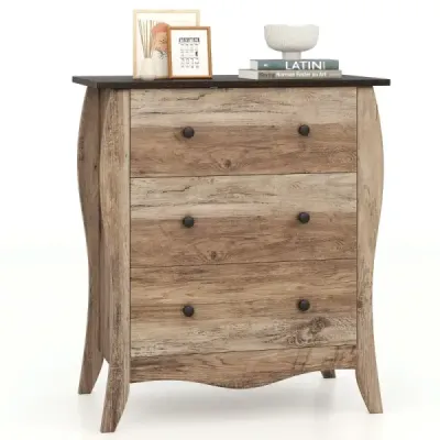 Rochie cu 3 sertar pliant sertar sideboard în stil de țară sertar Brown