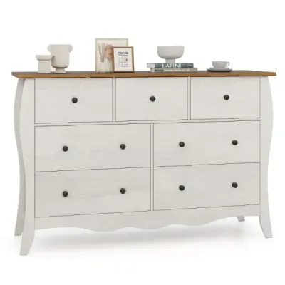 Rochie cu 7 sertar tesatura pliabil sideboard în stil țară garderoba gri