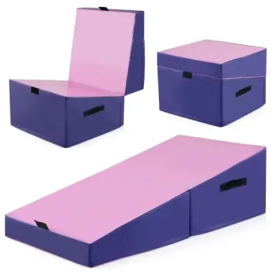 2 în 1 sală de gimnastică cu mâner bevel gimnastică mat pană în formă de podea moale mat
