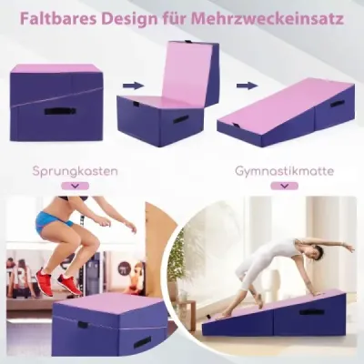 2 în 1 sală de gimnastică cu mâner bevel gimnastică mat pană în formă de podea moale mat