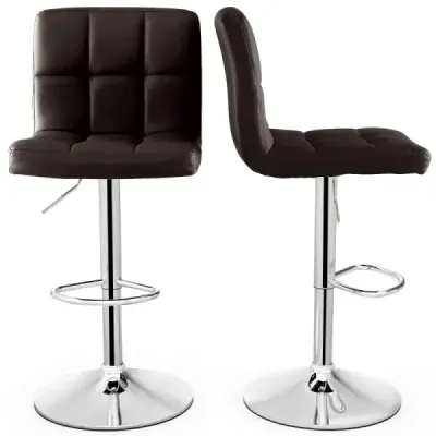 2 set 360° scaun bar turnable din piele sintetica scaun scaun scaun mare reglabil bar maro
