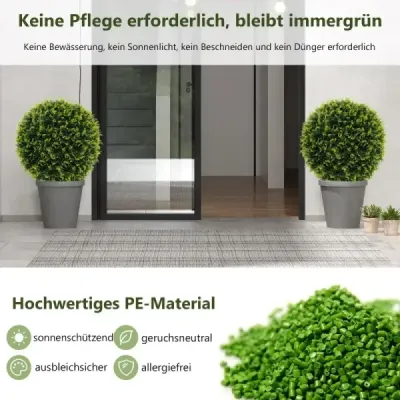 2er Buchsbaumkugel 52 cm Buchsbaum Kugel Zedern UV-rezistent de tăiere Planta de arta verde