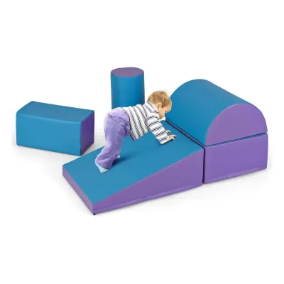 5 TLG. Foamstones Clădiri gigant blocuri pentru Tobe & Alpinism blocuri de construcții mari albastru + violet