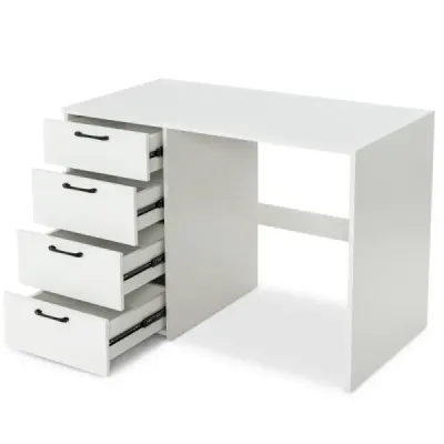 Birou modern cu 4 sertare Home Office masa calculator 110 x 60 x 76 cm alb
