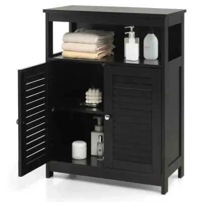 dulap baie freestanding baie dulap de depozitare negru