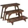 Raft de plante de 3 trepte. Flower Stand Brown