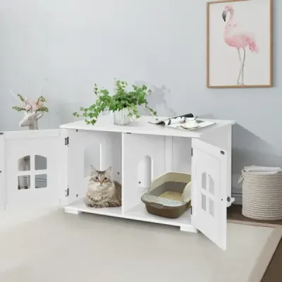 Cat WC case de pisica cu usi duble si ferestre