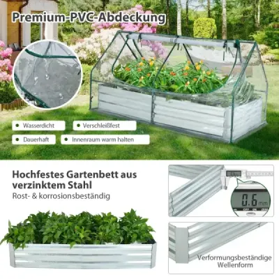 180 x 90 x 91 cm Pat mare galvanizat cu sera