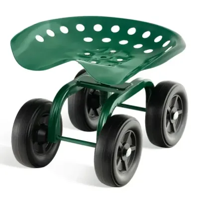 Scaun de lucru cu roți cu scaun pivotant de 360 ° și înălțime reglabilă