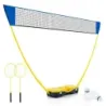Suport de putere portabil Badminton cu rafturi &amp; 2 mingi de primăvară &amp; net &amp; caseta de stocare