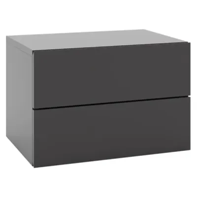 Raft de perete cu 2 sertare perete masa lateral montat 42 x 30 x 28 cm gri