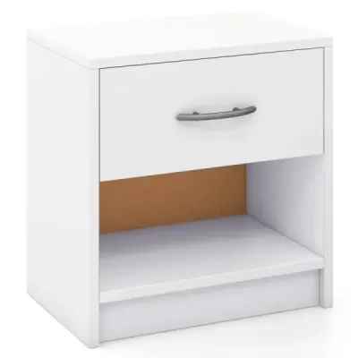 Tabel lateral mic cu compartiment deschis 38,5 x 28 x 40,5 cm Alb