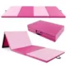300 x 117 x 5 cm podea moale mat din piele artificiala cu incuietoare cataratoare si manere roz