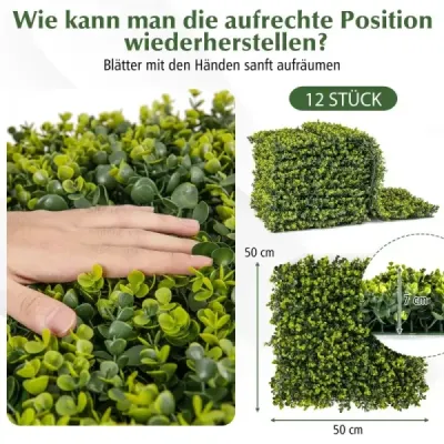 12 piese 50 x 50 cm Carte de lemn copac Paneele cu 7 cm grosime & suprafata