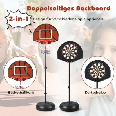 Copii baschet baschet cu dartboard & 6 darts baschet stand negru