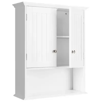 Cabinet de perete Cabinet perete baie dulap agățat din lemn 60 x 20 x 70,5 cm Alb