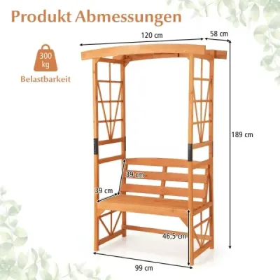 2-Sitzer Gartenbank mit Rankhilfe Rosenbogen Gartenbogen Torbogen pentru plante de alpinism