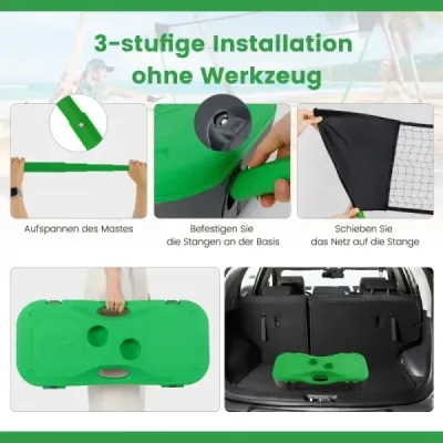 Badminton de putere stand portabil joc cu minge de pene cu lilieci complet Badminton Set Green