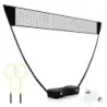 Badminton putere stand portabil pana joc minge cu lilieci complet Badminton Set negru