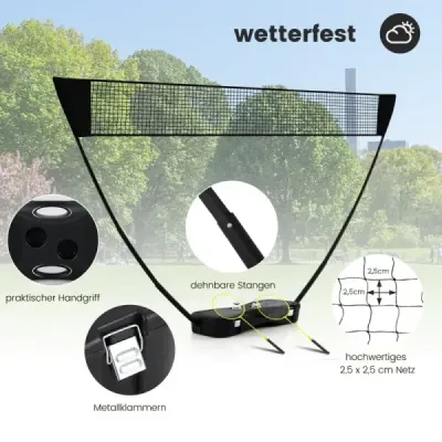 Badminton putere stand portabil pana joc minge cu lilieci complet Badminton Set negru