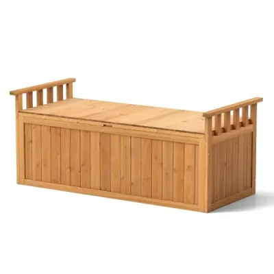 Banc de depozitare a lemnului exterior cu brat & capac 2 banc de scaune cu spatiu de depozitare