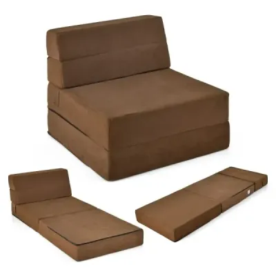 3 in 1 canapea extensibila extensibila cu capac lavabil Spuma extra gros (15cm) Maro