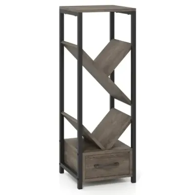 Rezervă rafturi sub formă de copac cu sertar & metal cadru 4 niveluri stand rafturi birou rafturi