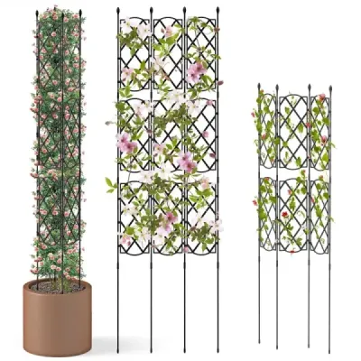3er-Set Metal Garden Ranking Grid cu pentru a plug Freestanding Ranking Aid Garden gard Ranking ajutor