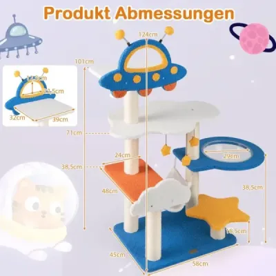 Zgârieturi cu tematica spaţială capsule & cameră coloane de scratch sisal