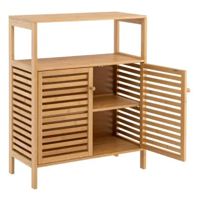 Raft de bambus liber cu raft deschis 64 x 27.5 x 80 cm Natura